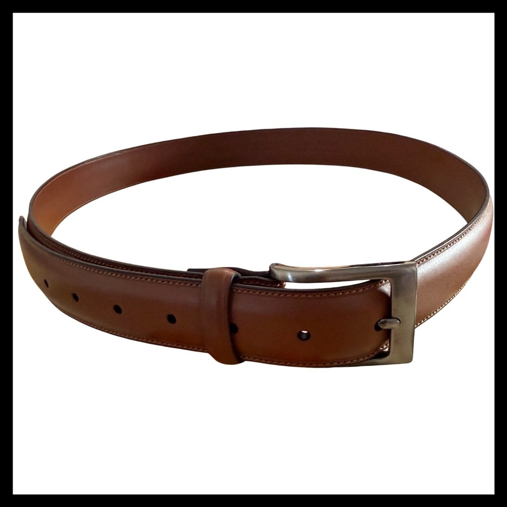 NWT Kenneth Cole Mens Brown Leather Dress Belt Size M 34-36 1P32930